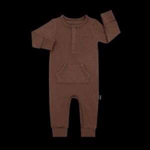 Brand new with tags. Long sleeve bamboo pocket romoer. 12-18m